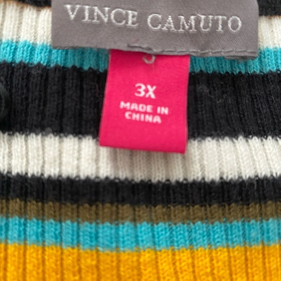 Vince Camuto Striped Multicolor Ribbed Sweater size 3X - Picture 4 of 6